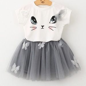 Girls 2 piece skirt set